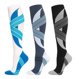 Maxbell 1 Pair Knee High Compression Socks Running Sport Stcok Ankle White Blue XXL - Aladdin Shoppers