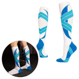Maxbell 1 Pair Knee High Compression Socks Running Sport Stcok Ankle White Blue XXL - Aladdin Shoppers