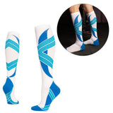 Maxbell 1 Pair Knee High Compression Socks Running Sport Stcok Ankle White Blue XXL - Aladdin Shoppers