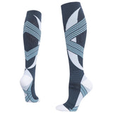 Maxbell 1 Pair Knee High Compression Socks Running Sport Stcok Ankle Gray Blue S-M - Aladdin Shoppers