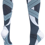 Maxbell 1 Pair Knee High Compression Socks Running Sport Stcok Ankle Gray Blue S-M - Aladdin Shoppers