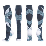 Maxbell 1 Pair Knee High Compression Socks Running Sport Stcok Ankle Gray Blue S-M - Aladdin Shoppers