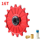 Maxbell Bike Rear Derailleur Pulley 11T - 17T Jockey Wheel Guide Roller 16T Red - Aladdin Shoppers