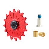 Maxbell Bike Rear Derailleur Pulley 11T - 17T Jockey Wheel Guide Roller 16T Red - Aladdin Shoppers