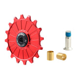 Maxbell Bike Rear Derailleur Pulley 11T - 17T Jockey Wheel Guide Roller 16T Red - Aladdin Shoppers