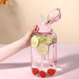 Maxbell Large Water Bottle Hydration Drinking Jug with Straw for Exercise Gym Blue - Aladdin Shoppers