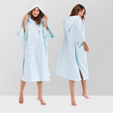Maxbell Beach Poncho Long Sleeve Super Cosy Quick Dry Beach Towel Surf Swim Blue - Aladdin Shoppers