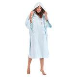 Maxbell Beach Poncho Long Sleeve Super Cosy Quick Dry Beach Towel Surf Swim Blue - Aladdin Shoppers