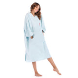 Maxbell Beach Poncho Long Sleeve Super Cosy Quick Dry Beach Towel Surf Swim Blue - Aladdin Shoppers