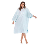 Maxbell Beach Poncho Long Sleeve Super Cosy Quick Dry Beach Towel Surf Swim Blue - Aladdin Shoppers