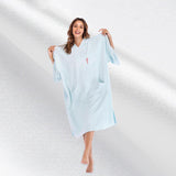 Maxbell Beach Poncho Long Sleeve Super Cosy Quick Dry Beach Towel Surf Swim Blue - Aladdin Shoppers