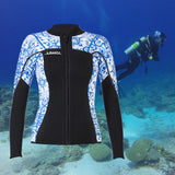 Maxbell Wetsuit Top 3mm Neoprene Adults for Water Sports in Cold Water L Women Blue - Aladdin Shoppers