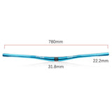 Maxbell 31.8*780mm Bicycle Riser Bar Aluminum Alloy MTB Bike Handlebar Blue - Aladdin Shoppers