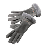 Maxbell Velvet Warm Gloves Non-Slip Simple Windproof for Outdoor Gym Mountaineering N703 gray - Aladdin Shoppers