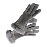 Maxbell Velvet Warm Gloves Non-Slip Simple Windproof for Outdoor Gym Mountaineering N703 gray - Aladdin Shoppers