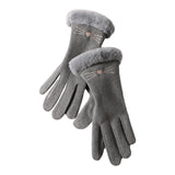 Maxbell Velvet Warm Gloves Non-Slip Simple Windproof for Outdoor Gym Mountaineering N703 gray - Aladdin Shoppers