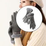 Maxbell Velvet Warm Gloves Non-Slip Simple Windproof for Outdoor Gym Mountaineering N703 gray - Aladdin Shoppers