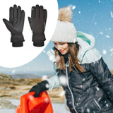 Maxbell Windproof Gloves Touchscreen Thermal Fleece Sports Snowboarding HX 102 Black - Aladdin Shoppers