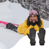 Maxbell Windproof Gloves Touchscreen Thermal Fleece Sports Snowboarding HX 102 Black - Aladdin Shoppers