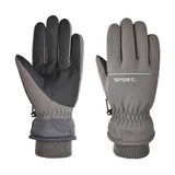 Maxbell Windproof Gloves Touchscreen Thermal Fleece Sports Snowboarding HX 103 Gray - Aladdin Shoppers