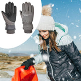 Maxbell Windproof Gloves Touchscreen Thermal Fleece Sports Snowboarding HX 103 Gray - Aladdin Shoppers
