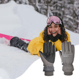 Maxbell Windproof Gloves Touchscreen Thermal Fleece Sports Snowboarding HX 103 Gray - Aladdin Shoppers