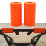 Maxbell Maxbell 2x Bar Grips Weight Training Fit 25mm 28mm 30mm Diameter Arm Workout for Gym Orange