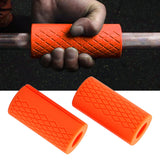 Maxbell Maxbell 2x Bar Grips Weight Training Fit 25mm 28mm 30mm Diameter Arm Workout for Gym Orange