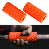 Maxbell Maxbell 2x Bar Grips Weight Training Fit 25mm 28mm 30mm Diameter Arm Workout for Gym Orange