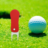 Maxbell Portable Golf Divot Tool Golf Ball Mark Pitch Cleaner Repairer Fork Red - Aladdin Shoppers