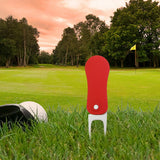 Maxbell Portable Golf Divot Tool Golf Ball Mark Pitch Cleaner Repairer Fork Red - Aladdin Shoppers