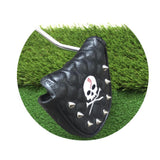 Maxbell PU Golf Mallet Putter Head Cover Rivet Skull Embroidery Headcover Black - Aladdin Shoppers