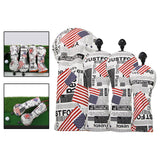 Maxbell Golf Club Head Cover Driver Fairway Wood Hybrid Headcovers Protector Guard Stars Stripes 4pcs - Aladdin Shoppers