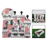 Maxbell Golf Club Head Cover Driver Fairway Wood Hybrid Headcovers Protector Guard Stars Stripes 4pcs - Aladdin Shoppers