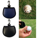 Maxbell 2xProtable Towel Cloth Lined Pocket Golf Ball Cleaner Washer Pouch Black