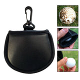 Maxbell 2xProtable Towel Cloth Lined Pocket Golf Ball Cleaner Washer Pouch Black