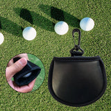 Maxbell 2xProtable Towel Cloth Lined Pocket Golf Ball Cleaner Washer Pouch Black