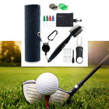 Maxbell Golf Club Brush Tool Kit Retractable Cleaner Towel Groove Ball Line Marker - Aladdin Shoppers