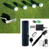 Maxbell Golf Club Brush Tool Kit Retractable Cleaner Towel Groove Ball Line Marker - Aladdin Shoppers