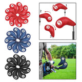 Maxbell 9 Pcs Set Golf Iron Head Covers Headcovers W/ No.Tag 3,4,5,6,7,8,9,S,P Red - Aladdin Shoppers