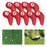 Maxbell 9 Pcs Set Golf Iron Head Covers Headcovers W/ No.Tag 3,4,5,6,7,8,9,S,P Red - Aladdin Shoppers