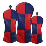 Maxbell 3Pieces Golf Wood Headcover Driver Hybrid Fairway Head Covers Guard Sleeve Red Blue - Aladdin Shoppers