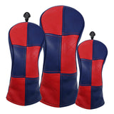 Maxbell 3Pieces Golf Wood Headcover Driver Hybrid Fairway Head Covers Guard Sleeve Red Blue - Aladdin Shoppers