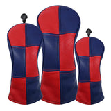 Maxbell 3Pieces Golf Wood Headcover Driver Hybrid Fairway Head Covers Guard Sleeve Red Blue - Aladdin Shoppers