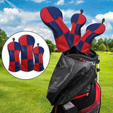 Maxbell 3Pieces Golf Wood Headcover Driver Hybrid Fairway Head Covers Guard Sleeve Red Blue - Aladdin Shoppers