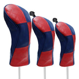 Maxbell 3Pieces Golf Wood Headcover Driver Hybrid Fairway Head Covers Guard Sleeve Red Blue - Aladdin Shoppers