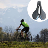 Maxbell Comfort Bike Saddle Bicycle Seat Seat Padded for Road Bike Indoor black blue - Aladdin Shoppers