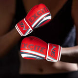 Maxbell PU Leather Boxing Hand Wraps Bandages Fist Boxing Glove Mitts MMA 10OZ red - Aladdin Shoppers