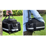 Maxbell Bicycle Trunk Rear Rack Bag Bike Pannier Cycling Gear for Mountain Bike Black - Aladdin Shoppers