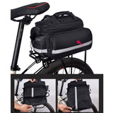 Maxbell Bicycle Trunk Rear Rack Bag Bike Pannier Cycling Gear for Mountain Bike Black - Aladdin Shoppers